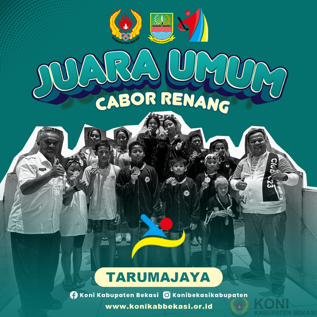 Tarumajaya Juara Umum cabor Renang Porkab Bekasi 2023.